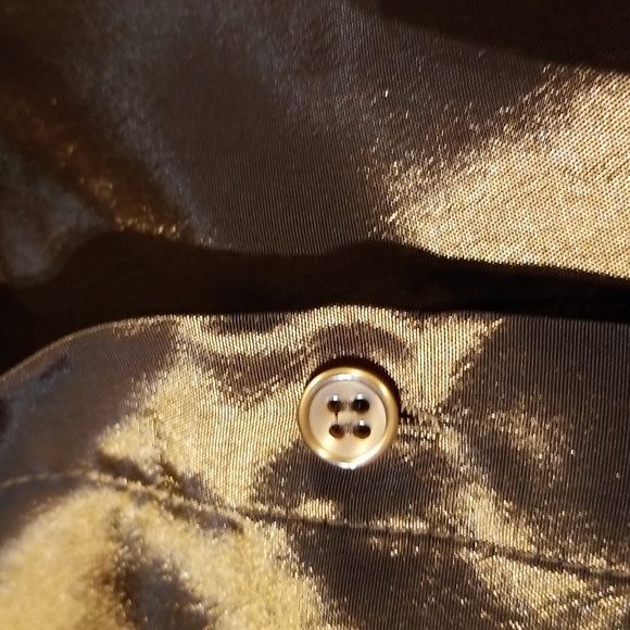 NWOT Lily Moss Shirt Button Down Festive Party / Sz P/M / Copper-coloured - Picture 6 of 16